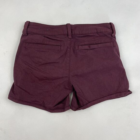 American Eagle Midi Shorts Maroon Sz 2 Super Stretch 5" Inseam 30" Waist - Picture 5 of 5